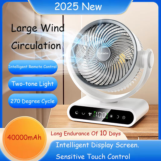 40000Mah Large Capacity Portable Intelligent Remote Control LED Rechargeable Fan Five-Speed Cycle Fan Gorgeous Outdoor