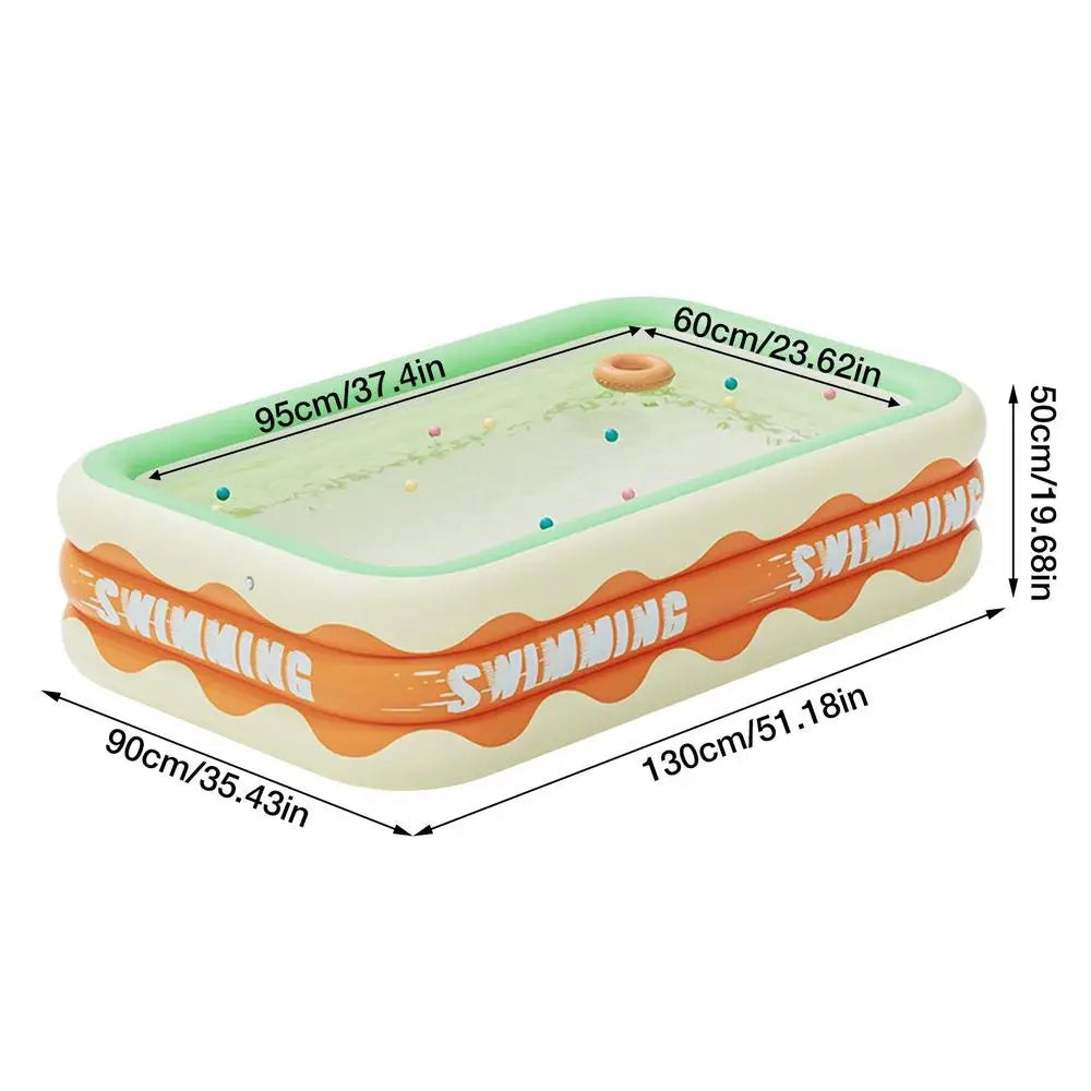 Inflatable Swimming Pool Kids Toys Outdoor Paddling Pool Rectangular Folding Thicken Large Pool Summer Garden Beach Water Toys