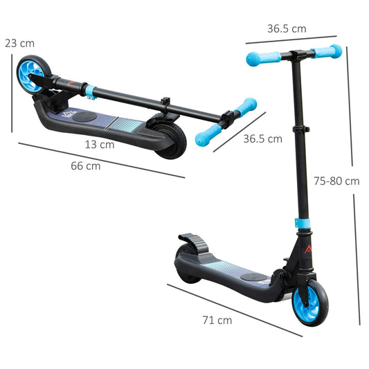 HOMCOM Folding Electric Scooter with Rear Wheel Brake, Sky Blue