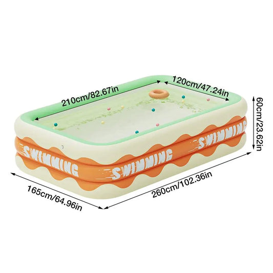 Inflatable Swimming Pool Kids Toys Outdoor Paddling Pool Rectangular Folding Thicken Large Pool Summer Garden Beach Water Toys