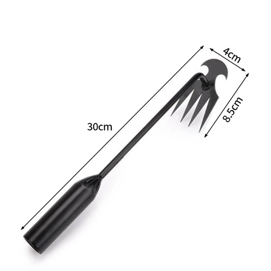 2 in 1 Garden Weeder Tools 4 Teeth Rake Manual Weed Grass Rooting Shovel Manganese Steel Loosening Soil Digging Garden Hand Tool