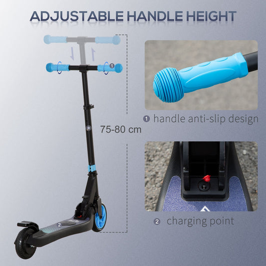 HOMCOM Folding Electric Scooter with Rear Wheel Brake, Sky Blue