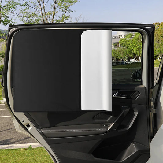 SEAMETAL 2Pcs Car Side Window Sun Shade Magnet Privacy Curtains UV Reflection anti Glare UV Block Sunshade for Front/Back Window