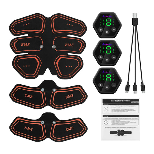 LCD Display Muscle Stimulator EMS Abdominal Hip Trainer Toner USB Abs Fitness Training Home Gym Body Slimming 6 Mode 19 Level