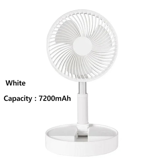 7200Mah USB Rechargeable Portable Folding Fan Floor Low Noise Fan for Outdoor Home Wireless Fan 3 Speed Camping Portable Fan