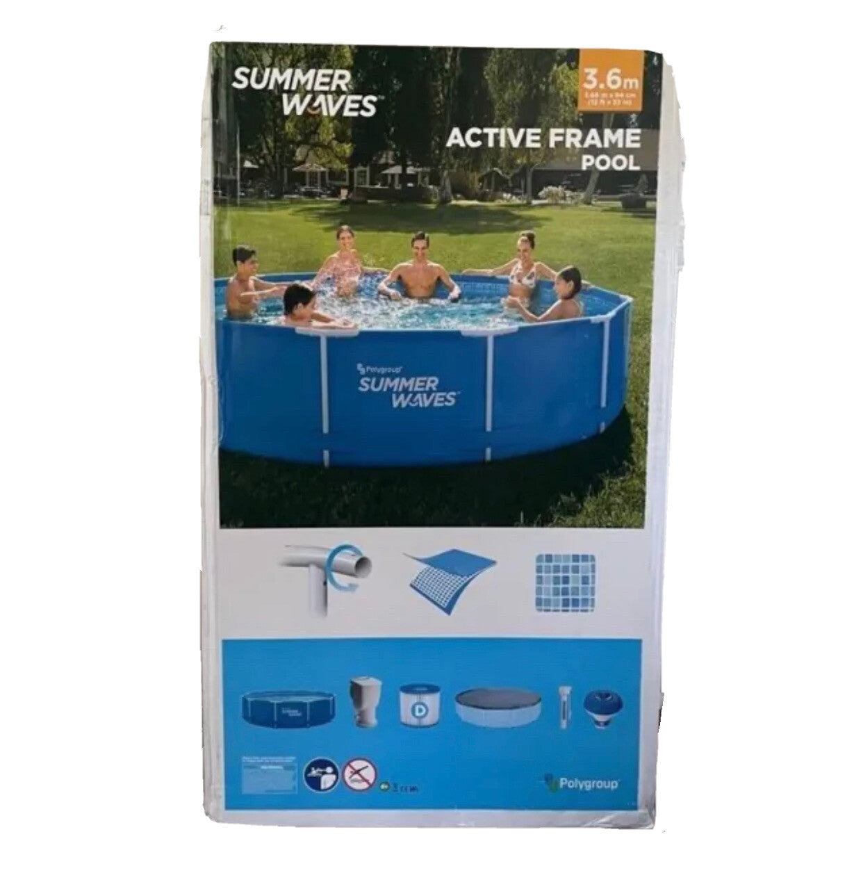 BRAND NEW - Summer Waves 12Ft Metal Frame Pool with Pump.