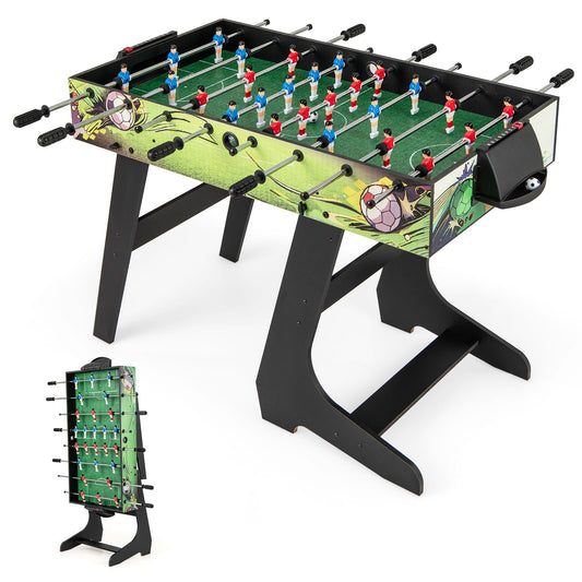 Foldable Foosball Table Game Set with 26 Players and Anti-Slip Grips