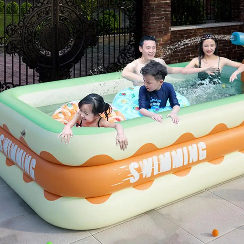 Inflatable Swimming Pool Kids Toys Outdoor Paddling Pool Rectangular Folding Thicken Large Pool Summer Garden Beach Water Toys