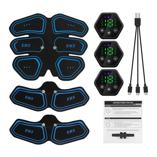 LCD Display Muscle Stimulator EMS Abdominal Hip Trainer Toner USB Abs Fitness Training Home Gym Body Slimming 6 Mode 19 Level