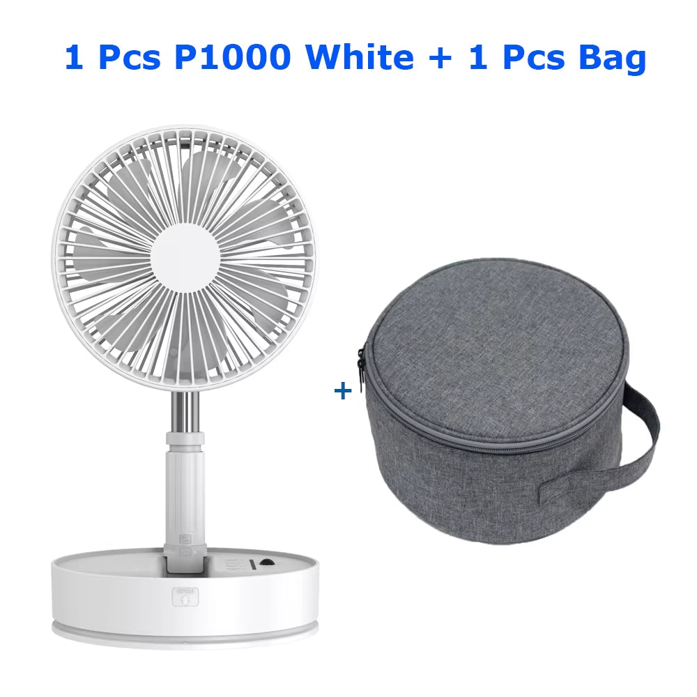 P1000 Portable Folding Fan Wireless 7200Mah Battery Rechargeable Standing Fans USB Electric Desktop Ventilador Portatil Camping