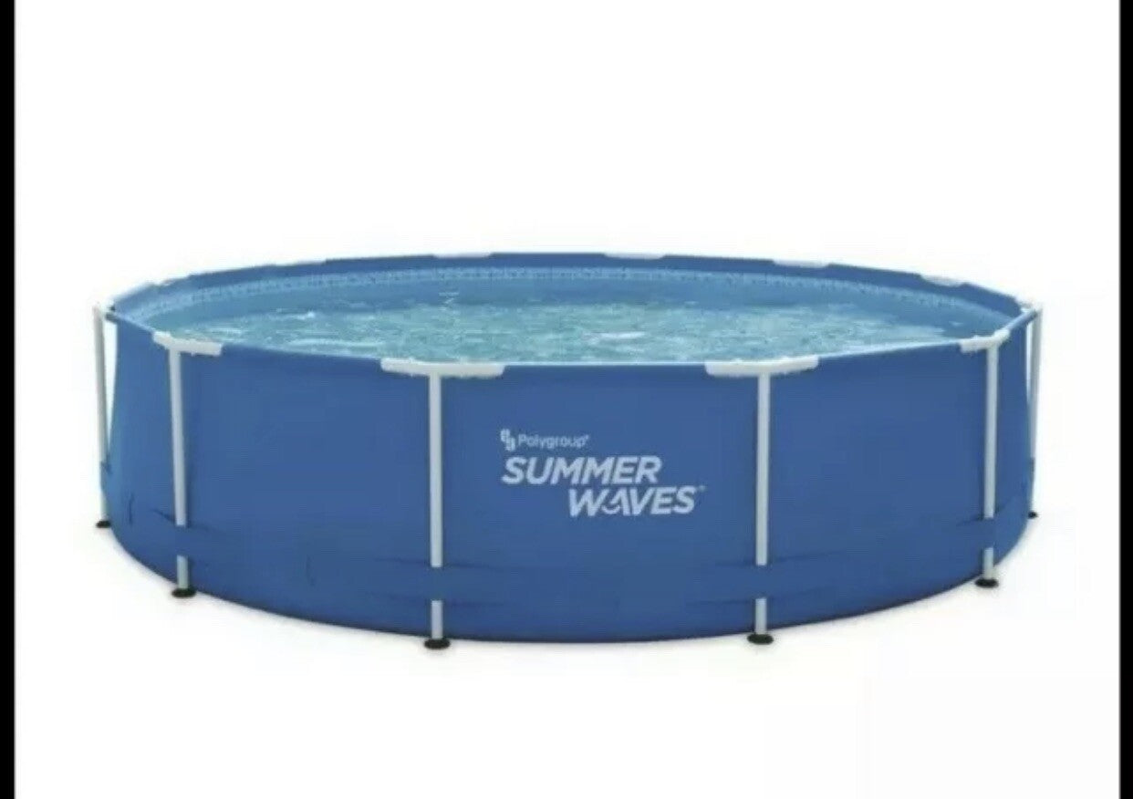 BRAND NEW - Summer Waves 12Ft Metal Frame Pool with Pump.
