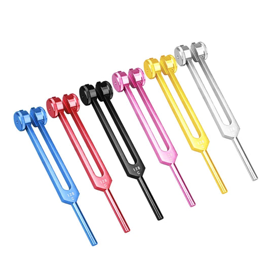 Medical 128C Neurological Massage Chakra Sound Vibe Healing Therapy Tuning Fork Set with Mallet Flannel Bag Ball Hammer
