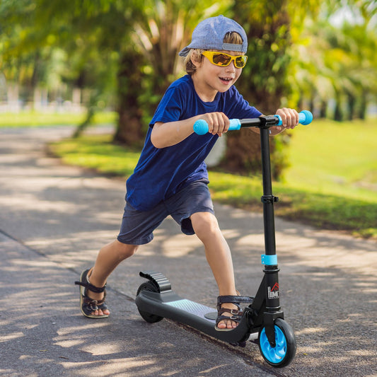 HOMCOM Folding Electric Scooter with Rear Wheel Brake, Sky Blue