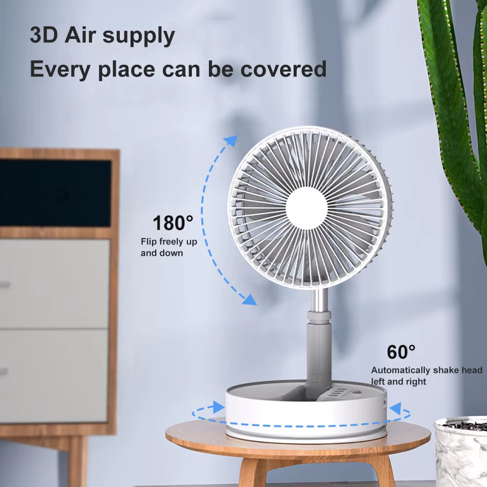 P1000 Portable Folding Fan Wireless 7200Mah Battery Rechargeable Standing Fans USB Electric Desktop Ventilador Portatil Camping
