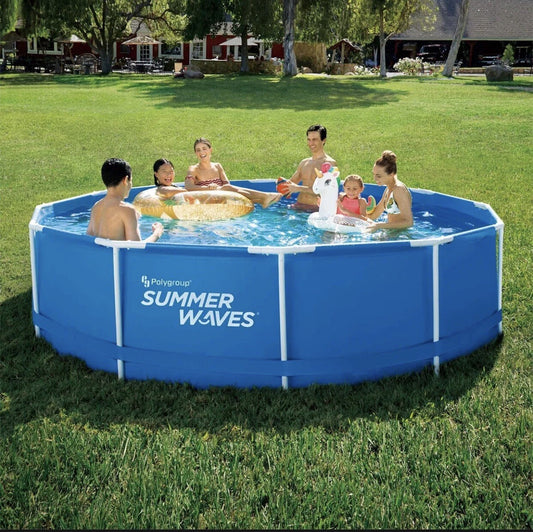 BRAND NEW - Summer Waves 12Ft Metal Frame Pool with Pump.