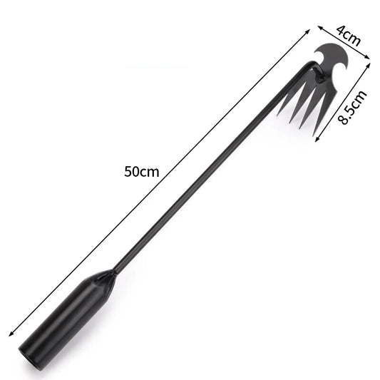 2 in 1 Garden Weeder Tools 4 Teeth Rake Manual Weed Grass Rooting Shovel Manganese Steel Loosening Soil Digging Garden Hand Tool
