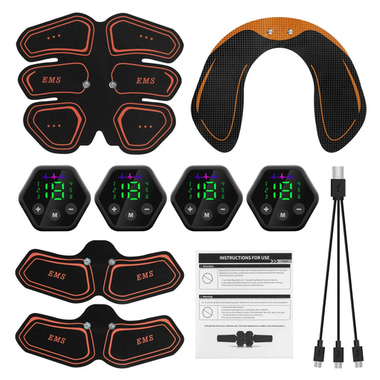 LCD Display Muscle Stimulator EMS Abdominal Hip Trainer Toner USB Abs Fitness Training Home Gym Body Slimming 6 Mode 19 Level