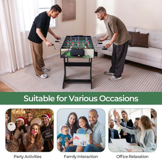 Foldable Foosball Table Game Set with 26 Players and Anti-Slip Grips