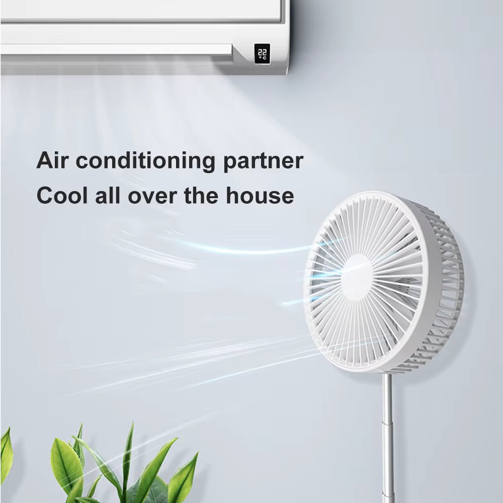 P1000 Portable Folding Fan Wireless 7200Mah Battery Rechargeable Standing Fans USB Electric Desktop Ventilador Portatil Camping