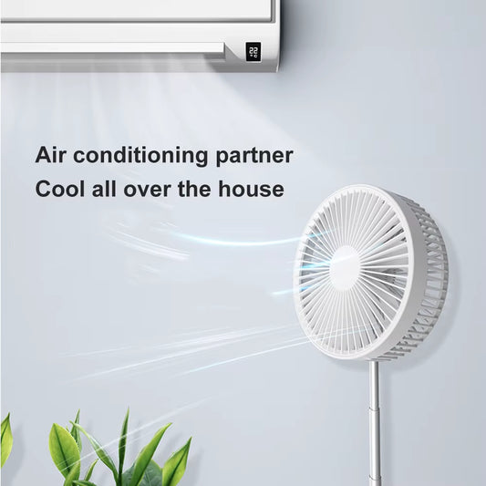 P1000 Portable Folding Fan Wireless 7200Mah Battery Rechargeable Standing Fans USB Electric Desktop Ventilador Portatil Camping