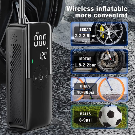 Air Compressor 12V Air Pump for Car Portable Tyre Inflator Electric Motorcycle Pump Air Compressor for Car Motorcycles Bicycles