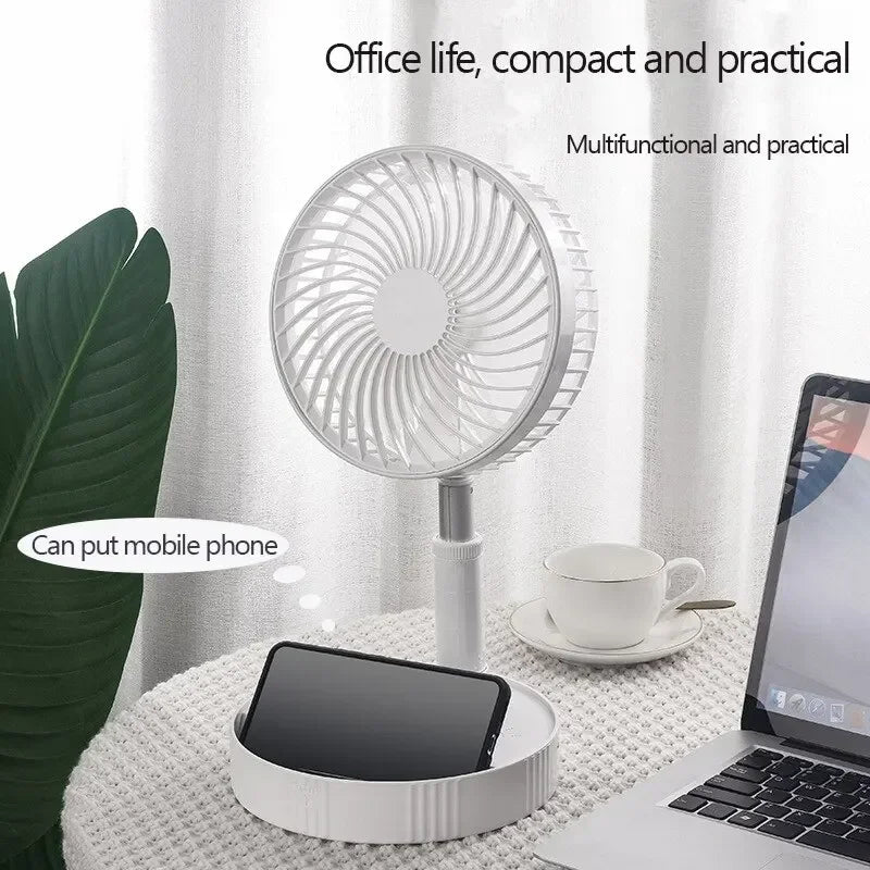 7200Mah USB Rechargeable Portable Folding Fan Floor Low Noise Fan for Outdoor Home Wireless Fan 3 Speed Camping Portable Fan