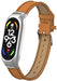 Compatible with Xiaomi Mi Band 7 Strap,Leather Replacement Band Wristband Accessories with Metal Frame for Xiaomi Mi Band 7 Smart Bracelet
