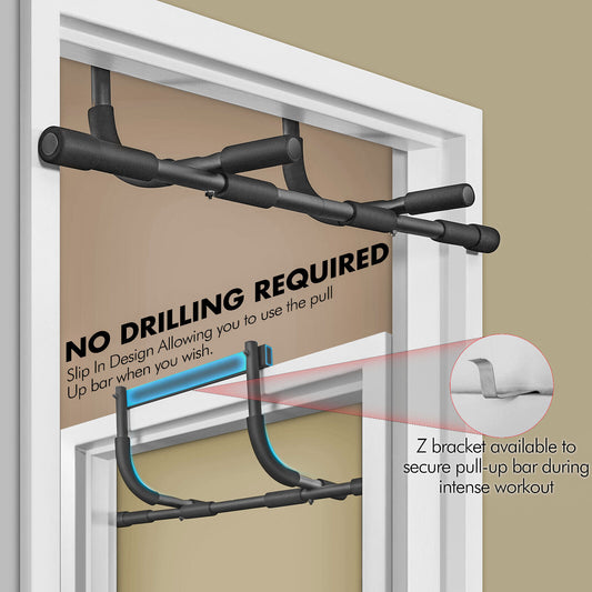 Pull up Bar Doorway Chin up Bar Fitness Home Gym Exercise Strength Work Out Dips