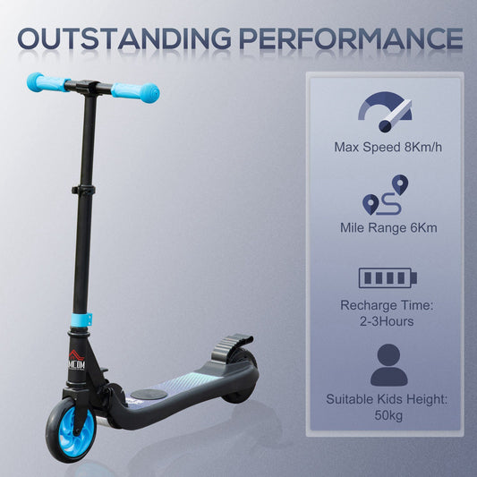 HOMCOM Folding Electric Scooter with Rear Wheel Brake, Sky Blue